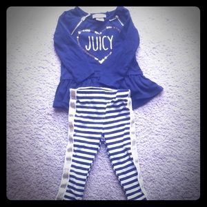 Juicy Couture 18month old Gold and Navy outfit